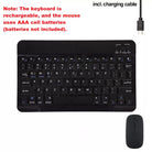 Rechargeable Bluetooth Keyboard with Cell Powered Mouse Combo Wireless Slim