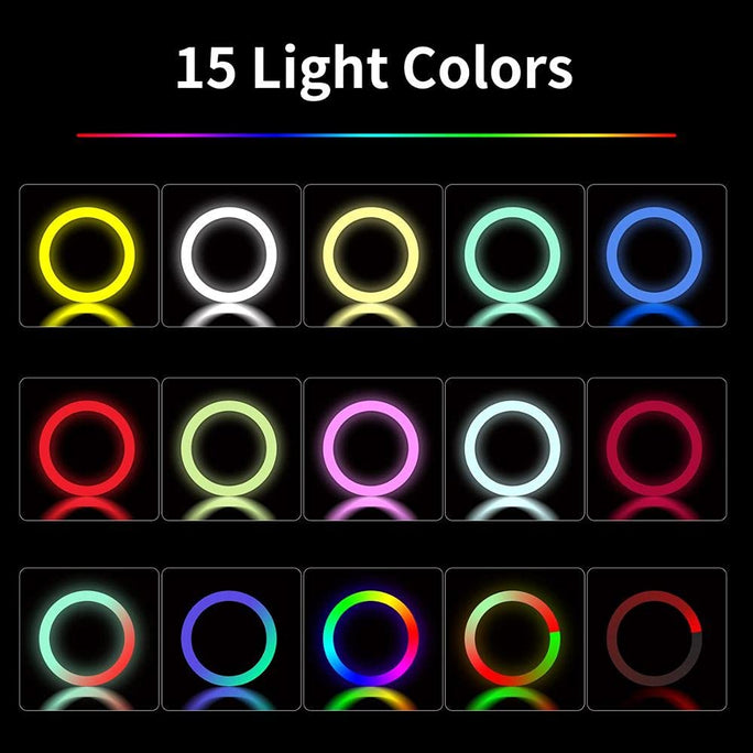 MJ33 13-inch RGB LED Ring Light with Phone Clip | 33cm Circle Photography
