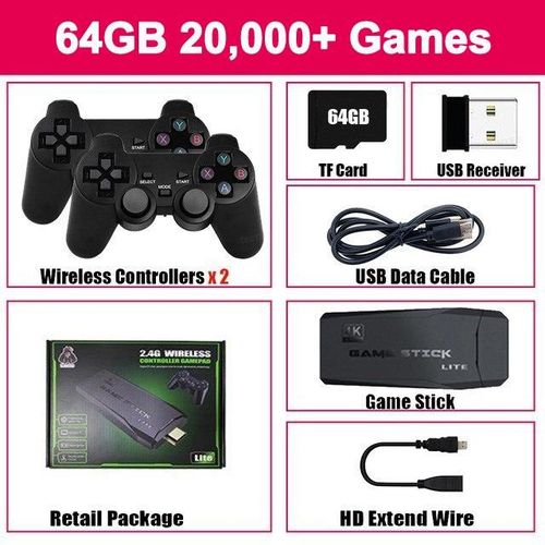 Y3 Lite Game Stick Console with Dual 2.4G Wireless Controllers Connect TV