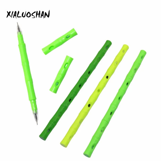 1 Pc Double Writable 0.38mm Bamboo Flute Gel PenSignature Water-based Pen Bamboo Flute Yayun Gel Pen Double Refill