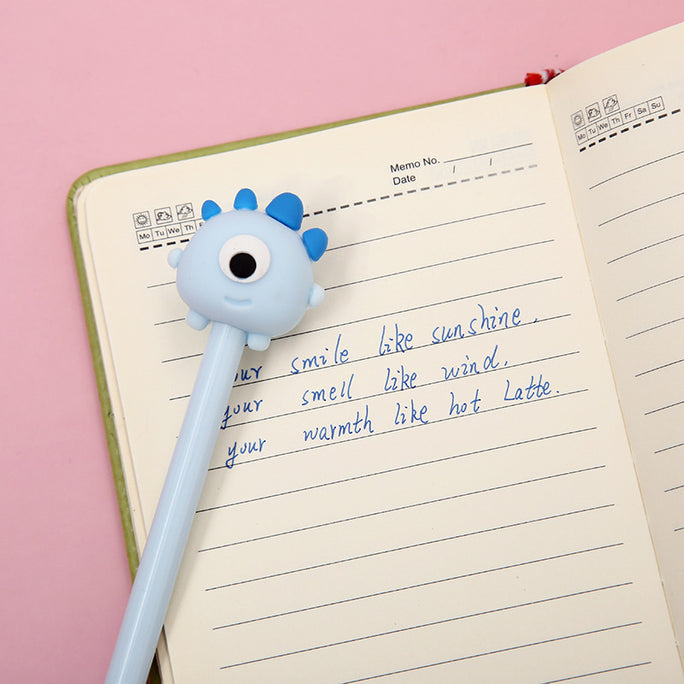 01 pc Creative Cute Cartoon Pen Little Monster Animal Shape Gel Pen 0.5mm Black Refill Ink School Office Writing Stationery