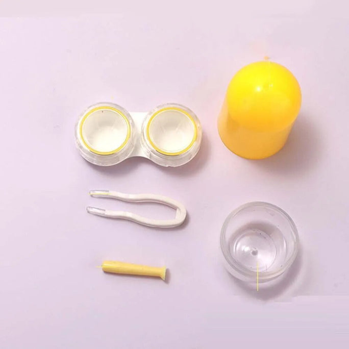 Mini Contact Lens Case Travel Kit Pill Shape Contacts Lens Container Easy Carry With Tweezer Suction Stick Lenses Box Container
