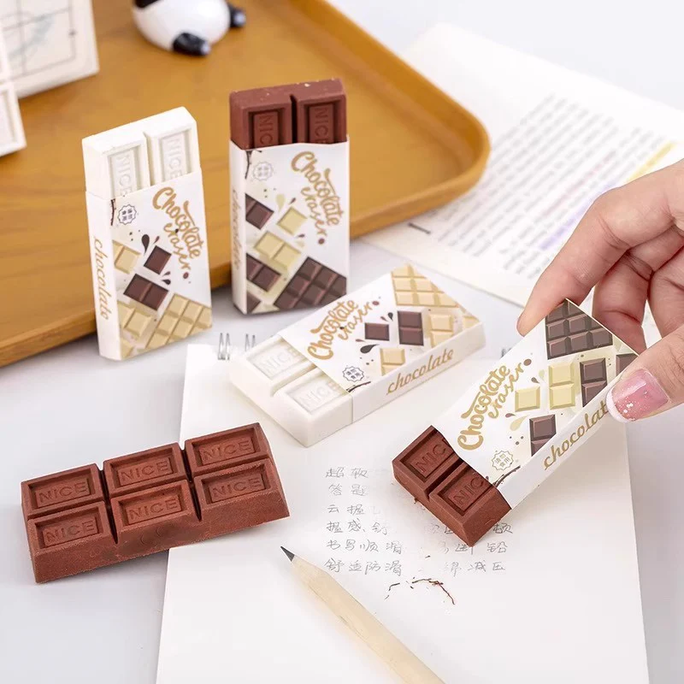 01 Pc Novelty Chocolate Medium Eraser Traceless Scented Lovely Wiping Eraser Creative Kawaii Pencil Rubber Students