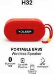 H32 Portable Bluetooth Speaker Deep Bass HiFi Stereo 7W Wireless Audio FM Radio