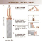 Rechargeable 2 In 1 Hair Remover Trimmer For Women, Electric Flawless Facial Machine Razor, Painless