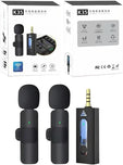 K35 2in1 Dual Wireless Lavalier Microphone | Intelligent Noise Reduction for