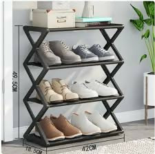 Household Simple Multi 3layer Space saving Xshaped Shoe Rack Multi functional Assembly Shoe Cabinet Dust proof Storage Rack