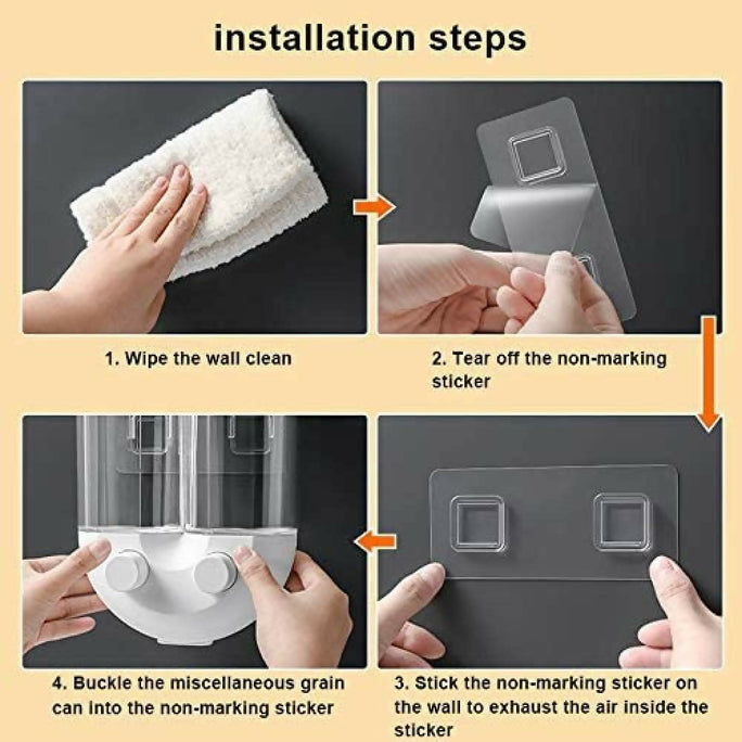 Dispenser Tank Pusher Type Wall Mounted Cereal Storage Tank Kitchen Leakproof and Sealed Tank Grain Dispenser Tank