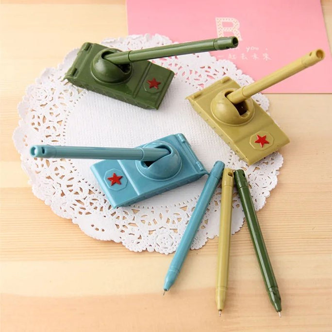 1 Pcs Novel Creative Weapons Tank Modeling Gel Pen Escolar Office Kawaii Stationery Gifts School Kids Toy Neutral Pens