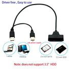 Best USB 2.0 SATA 7+15pin to USB 2.0 Adapter Cable for 2.5 HDD SSD Laptop Hard