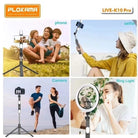 Live K10 PRO 6.5 Feet / 200CM Tripod Stand Selfie Stick Two Lights Chargeable