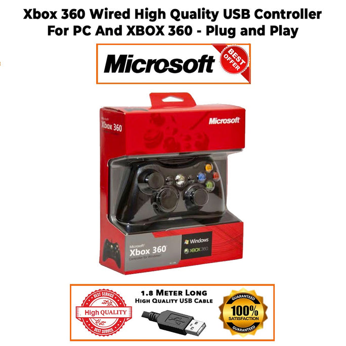 Wired USB Game Controller Joystick Gamepad For PC Windows 7 8 10 | Ergonomic