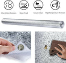 60 X 200 CM Foil Sheet Silver Aluminium Foil Sheet Kitchen Waterproof Self-Adhesive (Silver)
