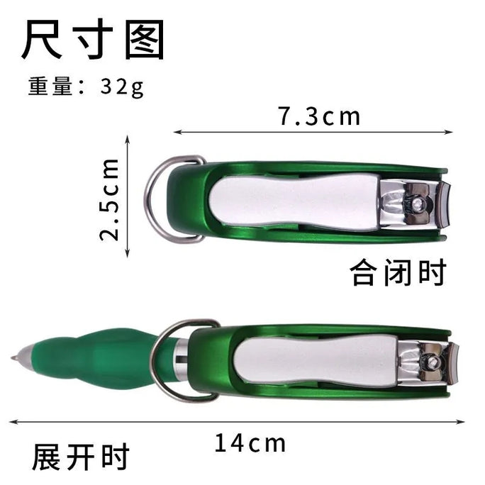 1PC Protable Key Chain Ballpoint Gel Pen 0.7mm Folding Metal Nail Clippers Ballpoint Pen Mini Office School Supplies