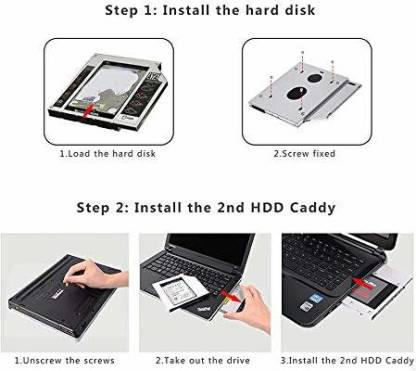 Slim + Fat 2nd HDD Caddy 9.5mm & 12.7Mm SATA 3.0 2.5 SSD Case Second Hard Disk