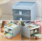 Rabbit Desk Organizer Makeup and Stationery Storage Box with Drawers BPA Free