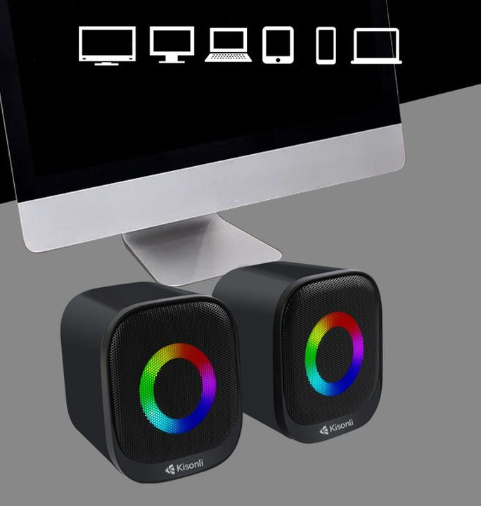 Kisonli X29 Mini Bluetooth Speaker | USB Creative RGB Lighting Stereo Surround