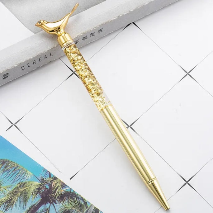 01 PC Cute Newest Bird Design Crystal Writing Tool Ballpoint GEL Pen Stationery as Festival Gift