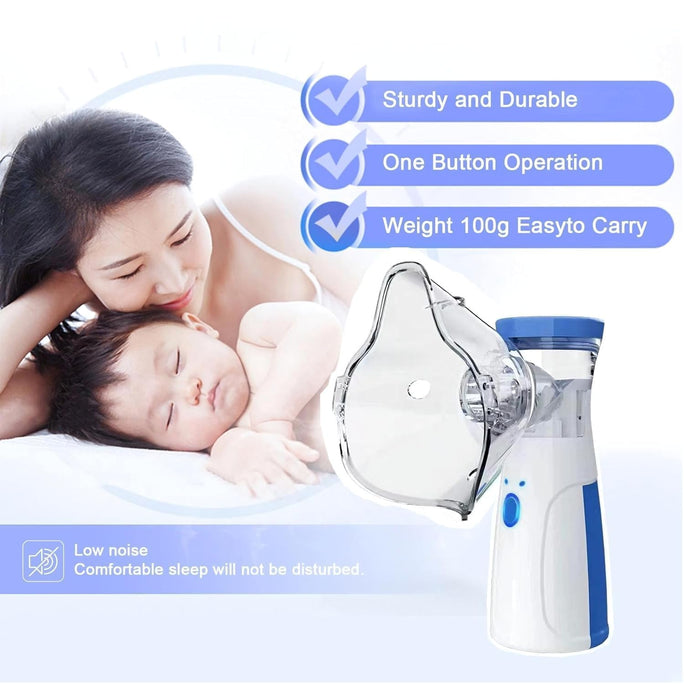 Portable Mesh Nebulizer (JSL-W302) – Silent Handheld Ultrasonic Nebulizer Machine for Kids & Adults – Low Noise & Travel-Friendly