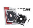 Slim + Fat 2nd HDD Caddy 9.5mm & 12.7Mm SATA 3.0 2.5 SSD Case Second Hard Disk