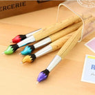 01 Pcs Funny Novelty Brush Shape Ballpoint GEL Pen cute kawaii Kids Office School Wooden Supplies stationery