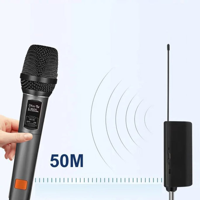 Wireless Single Microphone 2-in-1 | Wired & Wireless Karaoke Mic | Professional