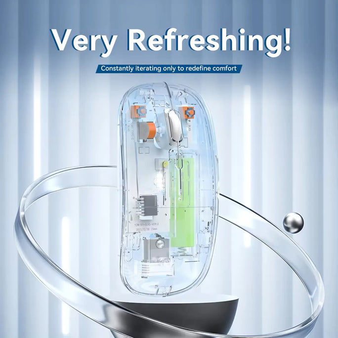 2in1 Modes Wireless Bluetooth Transparent Mouse 2.4G USB 1200DPI Adjustable