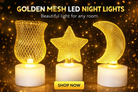 Star Moon Iron Art Mesh Candlestick Candle Lamp Rustic Style Display Mold Ramadan Eid Mubarak Festive Decoration