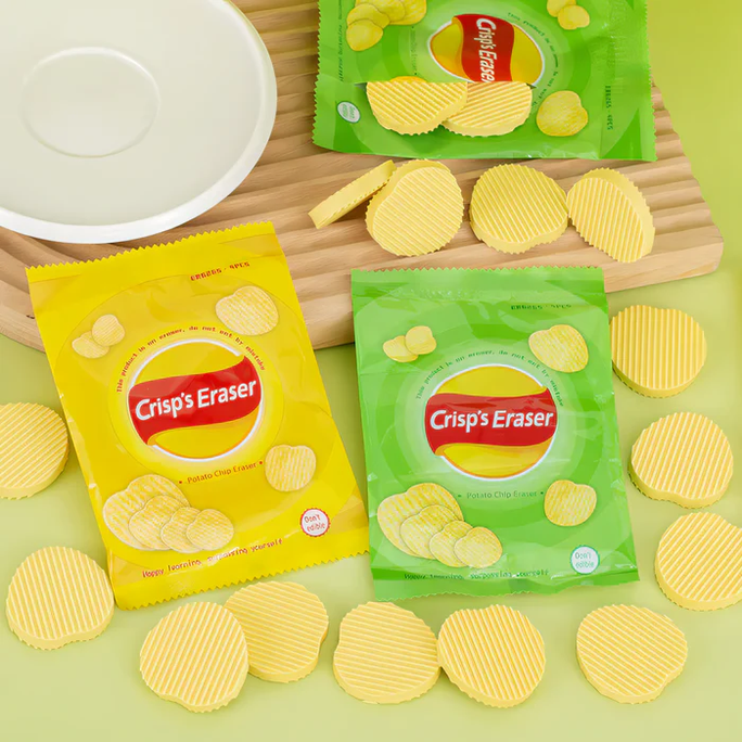Aesthetic paper products kawaii back to school acesories chips eraser rubber teacher supplies school stuff