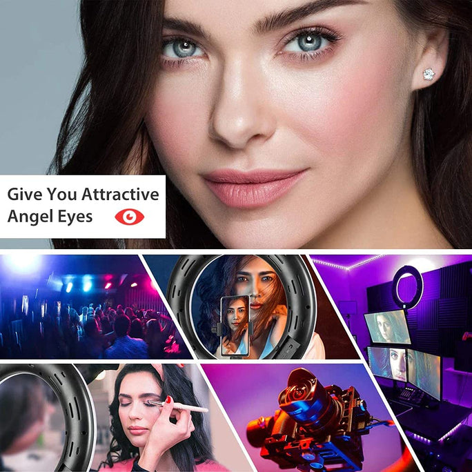 MJ33 13-inch RGB LED Ring Light with Phone Clip | 33cm Circle Photography