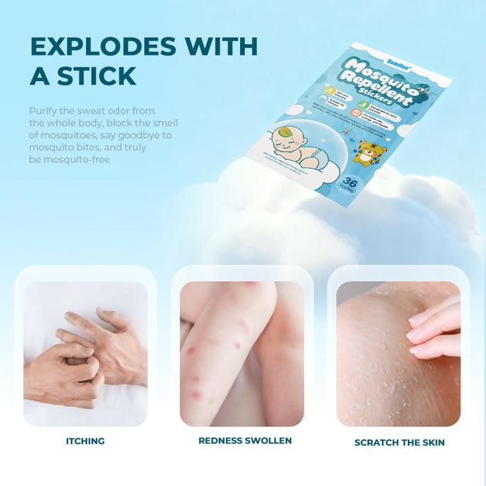 Sumifun Mosquito Repellent Stickers 72pcs | Plant Essential Oil Insect Repellent Patches | Kids & Family Outdoor Protection | Easy Stick-On Patch