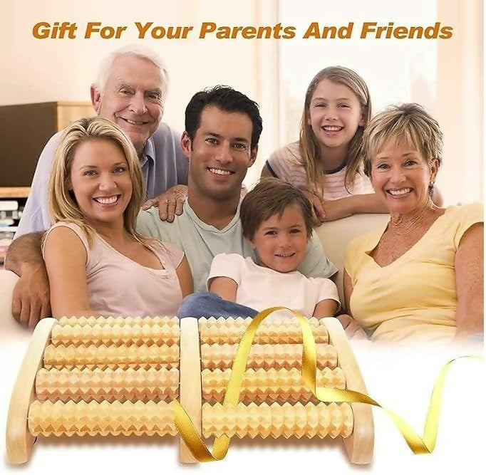 Traditional Wooden Roller Foot Massager, Accupressure Roller Wood Foot Massager Stress Reliever Wooden Foot Massager