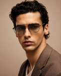 Rave Slim Black Metal Rimless Square Glasses
