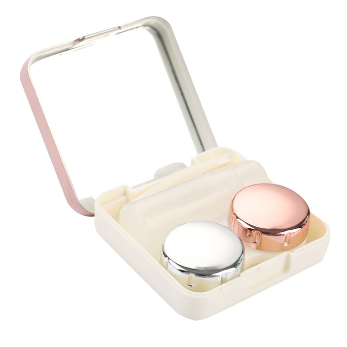 Contact Lens Case High Quality Travel Kit Square Travel Portable Solid Color Lens Cover Container Beauty Pupil Storage Soaking Box Eyewear Accessories