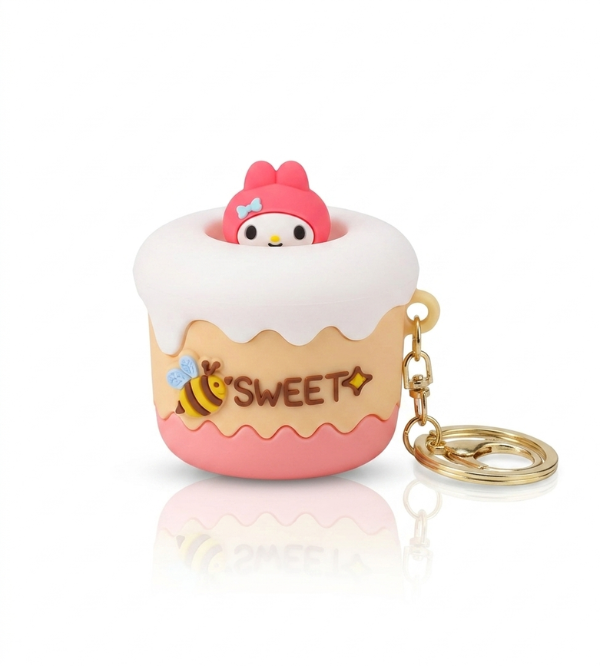 Sanrio Kuromi Coffee Cup Silicone Keychain & Bag Charm Pop-Up Toy