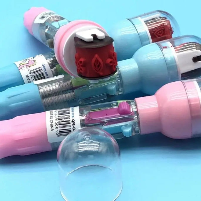 1Pcs Sanrioed 4Colors Bubble Roller Seal Ballpoint Pen Kawaii Anime Melody Kuromi Cinnamoroll School Supply Stationery Kids Gift