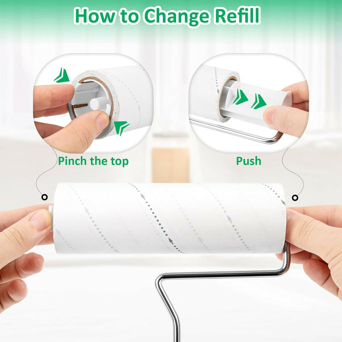 Lint Roller,Sticky Roller16cm width 90Sheets per Roll (1 Roller+2 Refills)