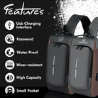 Chest Bag Multifunction Crossbody Sport Running Travel Sling Pack Anti theft USB Charge Shoulder Messenger Pack Luxury Brand Men