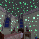 Pack of 100 - 3D Stars Glow In The Dark Wall Stickers Luminous Fluorescent Wall Stickers For Kids Baby Room Bedroom Ceiling Home Decor