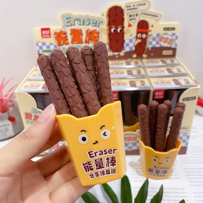 1 Box Chocolate Bar Shape Shared Package Cute Eraser Clean without Trace and Dandruff