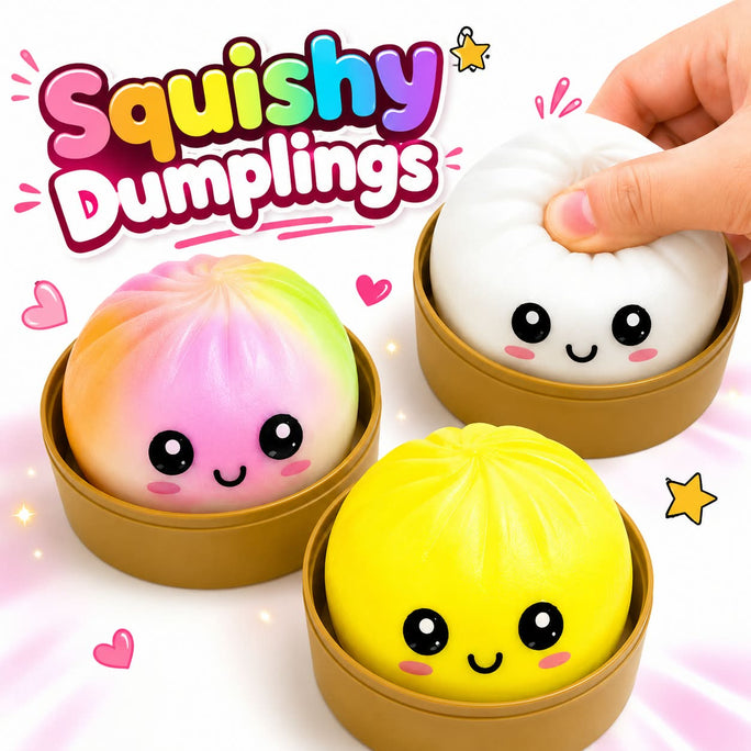 ( 01Pc / Boxs ) / (04Pcs Boxs) Squeeze Toys Box Dumpling Squishy Rising Stress Ball | Soft Desk Stress Relief for Office Home Relaxation