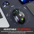 T2 Silent Wireless Gaming Mouse Rechargeable Usb-c Port, with Side Buttons, LED