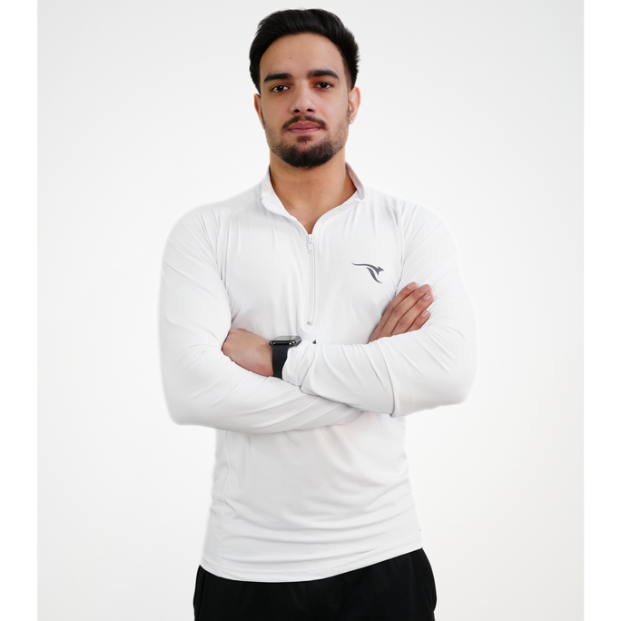 AUH Apex Quarter-Zip Pullover-White