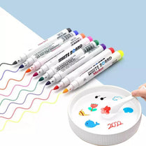 01 Set 07 Colours With Spoon Magical Water Painting Pen, Magical Floating Ink Pen with Spoon, Erasing Whiteboard Marker, Magical Water Painting Pens Set for Kids, A Watercolor Pen That Can Float in The Water