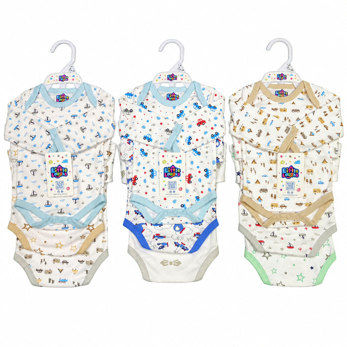 03 Pcs Newborn Infant Rompers Sleeves Gift Set Cotton Baby Romper Clothes Set