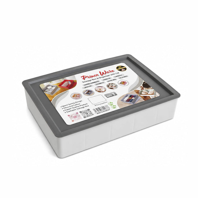 Prince Ware Organizer with Lid | 1 Compartment Storage Box