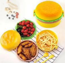 kids Lunch box tiffin box for school burger shaped meal it box large lunch box