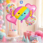 5 Pcs Candy Theme Foil Balloon Set – Kids Birthday Party Decoration
