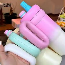 CUTE KAWAII INSULATED TUMBLER SIPPER 800ML WITH HANDLE & STRAW LEAKPROOF & STAINLESS STEEL