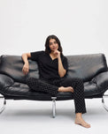 Sajiero Cotton PJ Set - Mono Dot